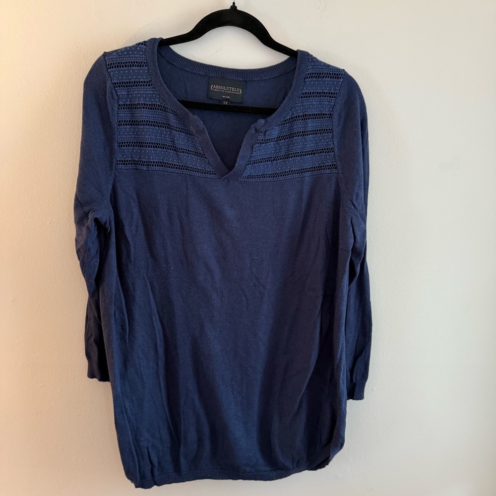 Absolutely Creative Worldwide Navy Long Sleeve Top